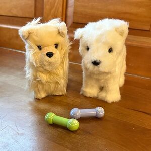 American Girl Plush Dog Toys with Bone Accessories